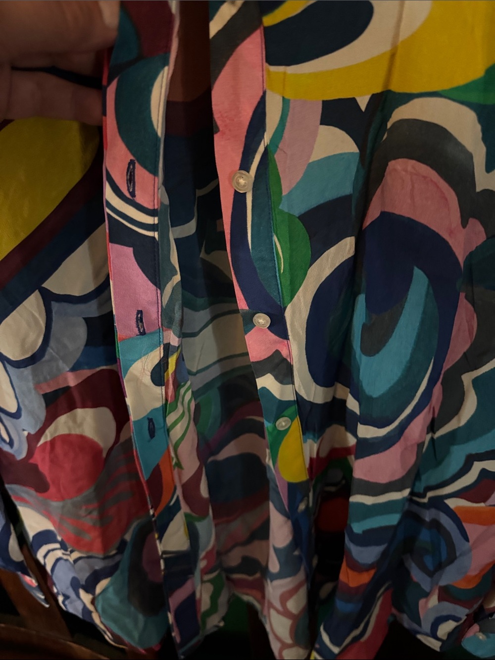 🌸⭐️🦋💚🫐Boden Bold Multicolor Abstract Print Blouse - Picture 8 of 10